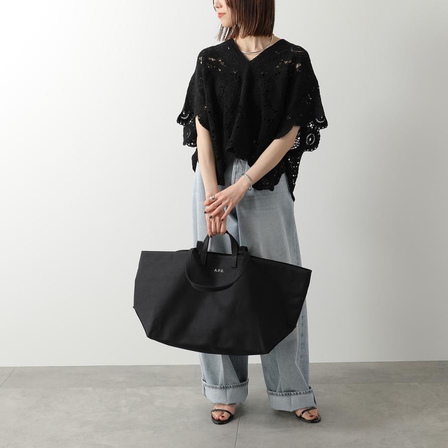 APC A.P.C. アーペーセー トートバッグ Le Drummer COHMP F67046 メンズ キャンバス コットン ポーチ付き 刺繍ロゴ LZZ/NOIRの画像