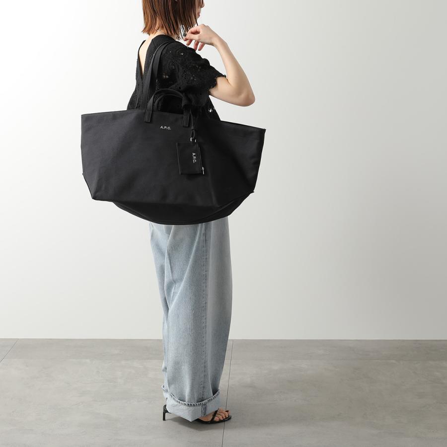 APC A.P.C. アーペーセー トートバッグ Le Drummer COHMP F67046 メンズ キャンバス コットン ポーチ付き 刺繍ロゴ LZZ/NOIRの画像
