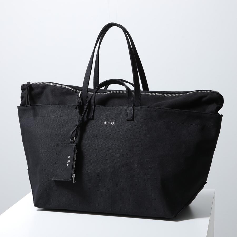 APC A.P.C. アーペーセー トートバッグ Le Drummer COHMP F67046 メンズ キャンバス コットン ポーチ付き 刺繍ロゴ LZZ/NOIRの画像