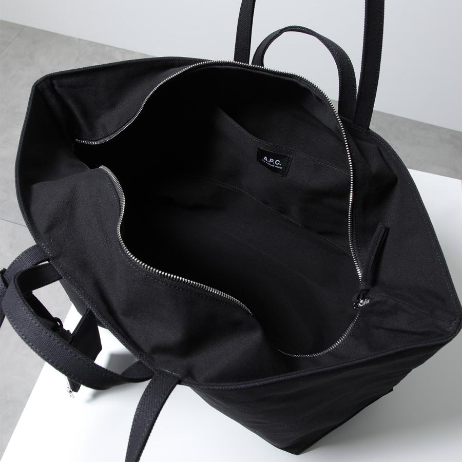 APC A.P.C. アーペーセー トートバッグ Le Drummer COHMP F67046 メンズ キャンバス コットン ポーチ付き 刺繍ロゴ LZZ/NOIRの画像