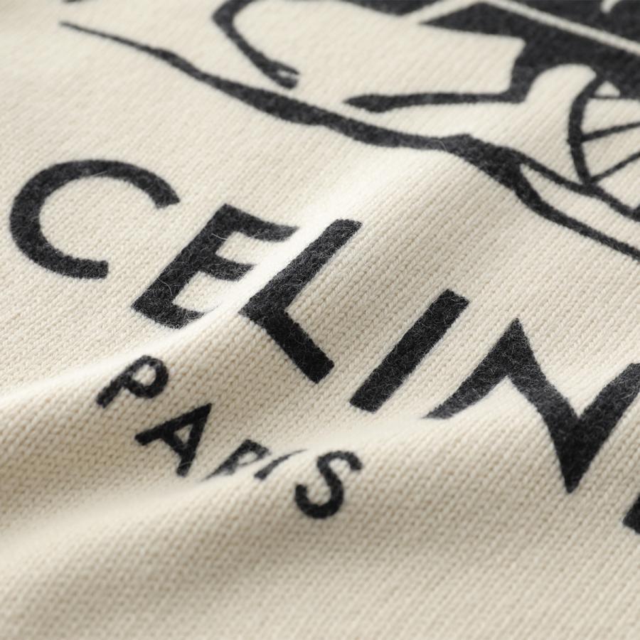 celine  ウエストロゴ刺繍　カシミヤ100 半袖トップス CELINE（セリーヌ） 半袖 Tシャツ RX0IE1242.GGY4 レディース ロゴ