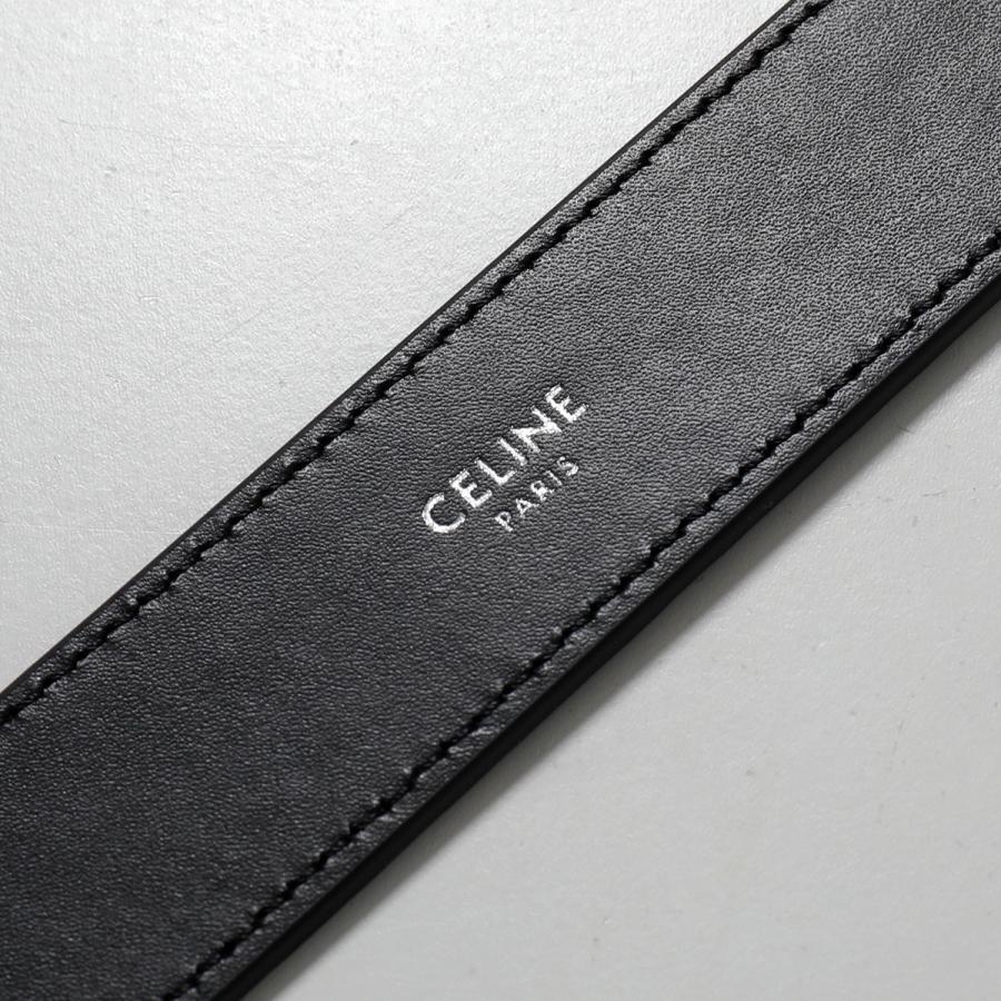 CELINE セリーヌ ベルト Triomphe トリオンフ 45BIE3AUY.38SI レディース レザー カーフスキン メタルロゴ Blackの画像