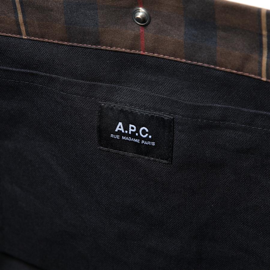 APC A.P.C. アーペーセー ショルダーバッグ Journal ジャーナル COHKY M61939 クロスボディ サッチェル ロゴ チェック CAA/MARRONの画像