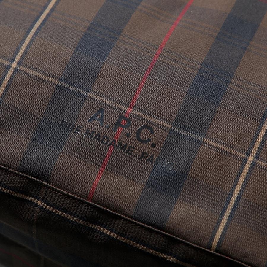 APC A.P.C. アーペーセー ショルダーバッグ Journal ジャーナル COHKY M61939 クロスボディ サッチェル ロゴ チェック CAA/MARRONの画像