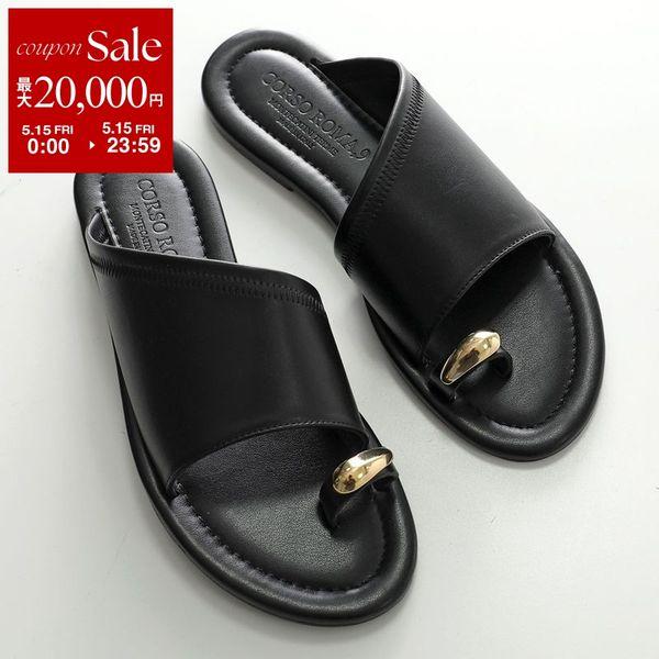 モカ　新品 未使用 CORSO ROME 9 黒レースフラット CORSO ROMA 9＞レザー レースアップシューズ