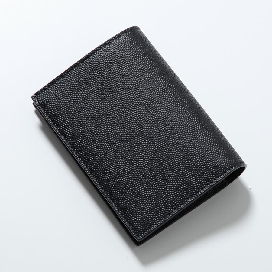 SAINT LAURENT サンローラン 二つ折り財布 668726 BTY0N メンズ レディース レザー ロゴ 小銭入れなし ミニ財布 1000 668726BTY0N1000の画像