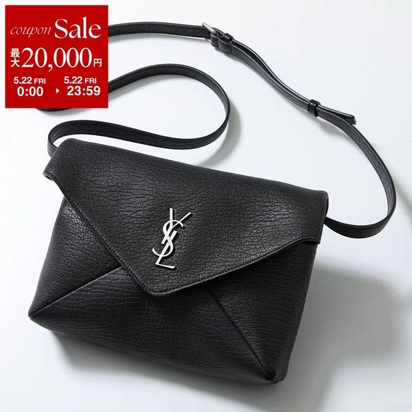 【イヴサンローラン】 希少‼︎ヴィンテージ ミニショルダー 黒 カサンドラロゴ SAINT LAURENT（サンローラン）の「カサンドラ」、モード感たっぷりの
