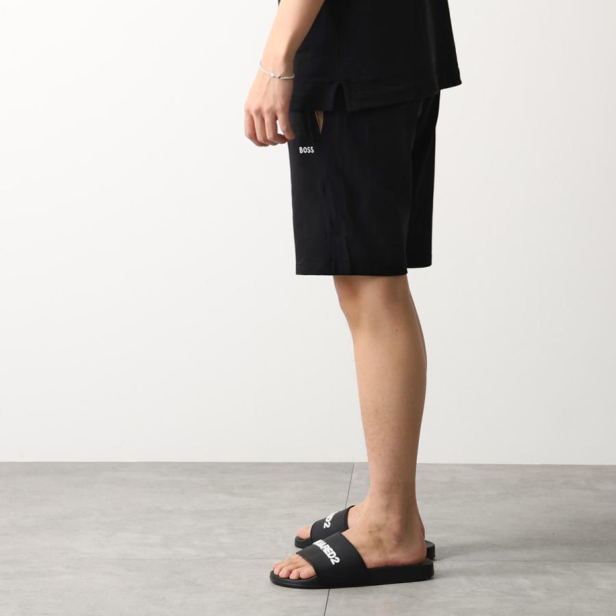 BOSS 黒 ショートパンツ ウエストゴム　新品　タグなし BOSS - スリムフィット ショートパンツ はっ水ストレッチファブリック