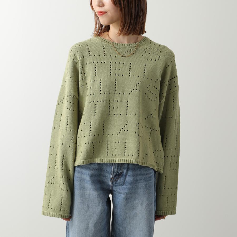 STELLA McCARTNEY KIDS ステラマッカートニー キッズ セーター TY9A80 Z1876 レディース ガールズ コットン ニット 長袖 クルーネック ロゴ 734の画像