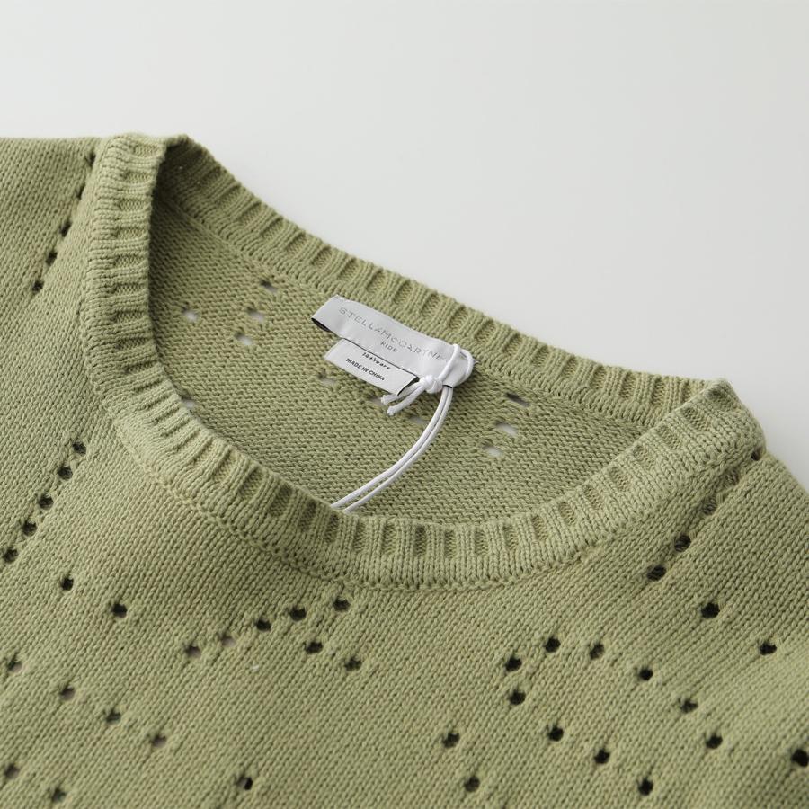STELLA McCARTNEY KIDS ステラマッカートニー キッズ セーター TY9A80 Z1876 レディース ガールズ コットン ニット 長袖 クルーネック ロゴ 734の画像