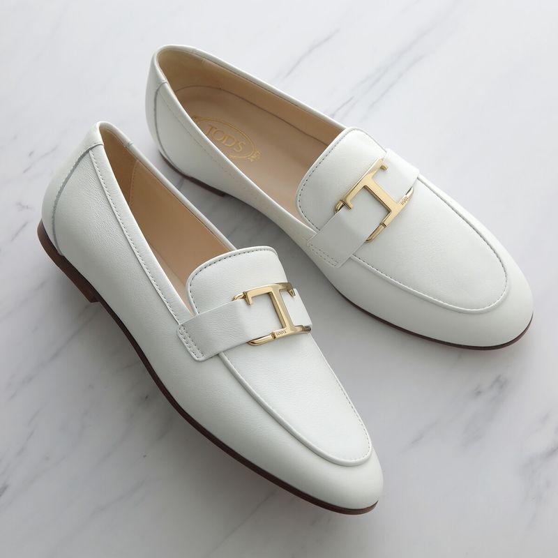 TODS トッズ ローファー T TIMELESS Tタイムレス XXW79A0GG90MID レディース レザー ロゴ シューズ 靴 B001/BIANCO XXW79A0GG90MIDB001