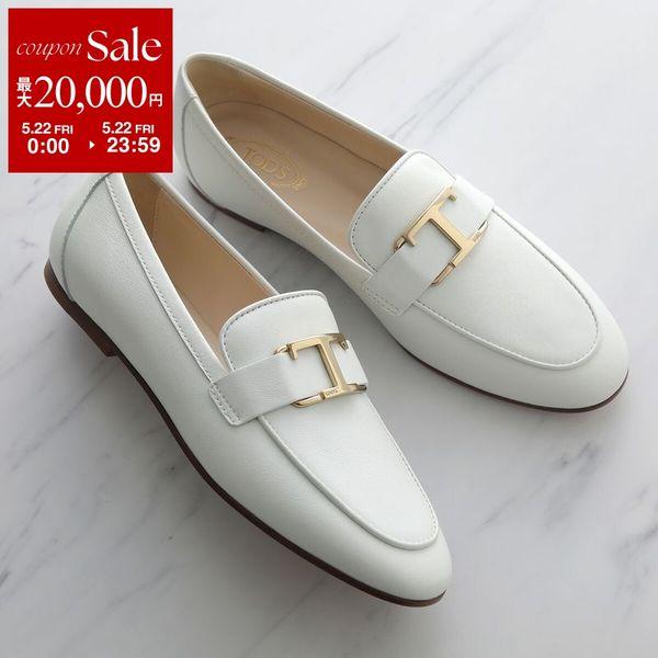 TODS トッズ ローファー T TIMELESS Tタイムレス XXW79A0GG90MID レディース レザー ロゴ シューズ 靴 B001/BIANCO XXW79A0GG90MIDB001の画像