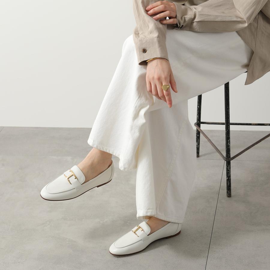 TODS トッズ ローファー T TIMELESS Tタイムレス XXW79A0GG90MID レディース レザー ロゴ シューズ 靴 B001/BIANCO XXW79A0GG90MIDB001の画像