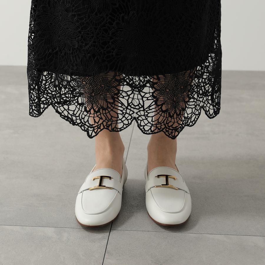 TODS トッズ ローファー T TIMELESS Tタイムレス XXW79A0GG90MID レディース レザー ロゴ シューズ 靴 B001/BIANCO XXW79A0GG90MIDB001の画像