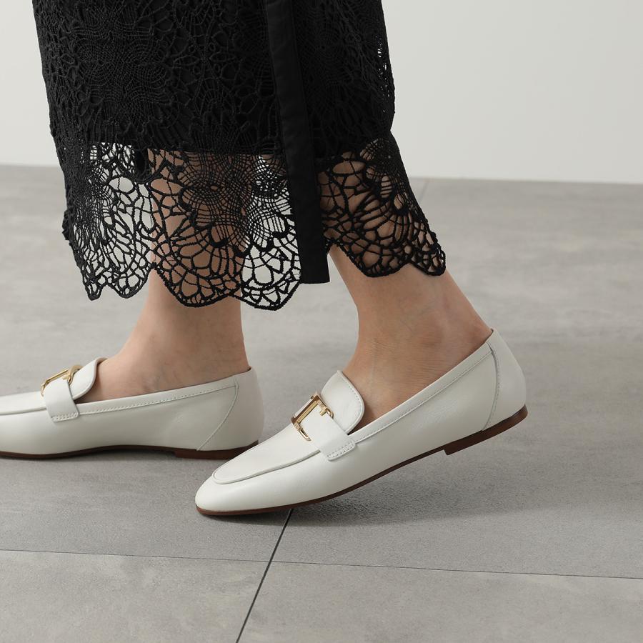 TODS トッズ ローファー T TIMELESS Tタイムレス XXW79A0GG90MID レディース レザー ロゴ シューズ 靴 B001/BIANCO XXW79A0GG90MIDB001の画像