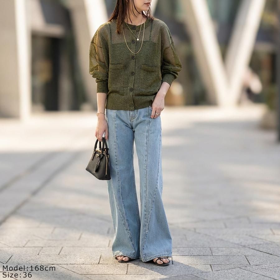 marmors（マルモア） カーディガン sheer lame crewneck cardigan