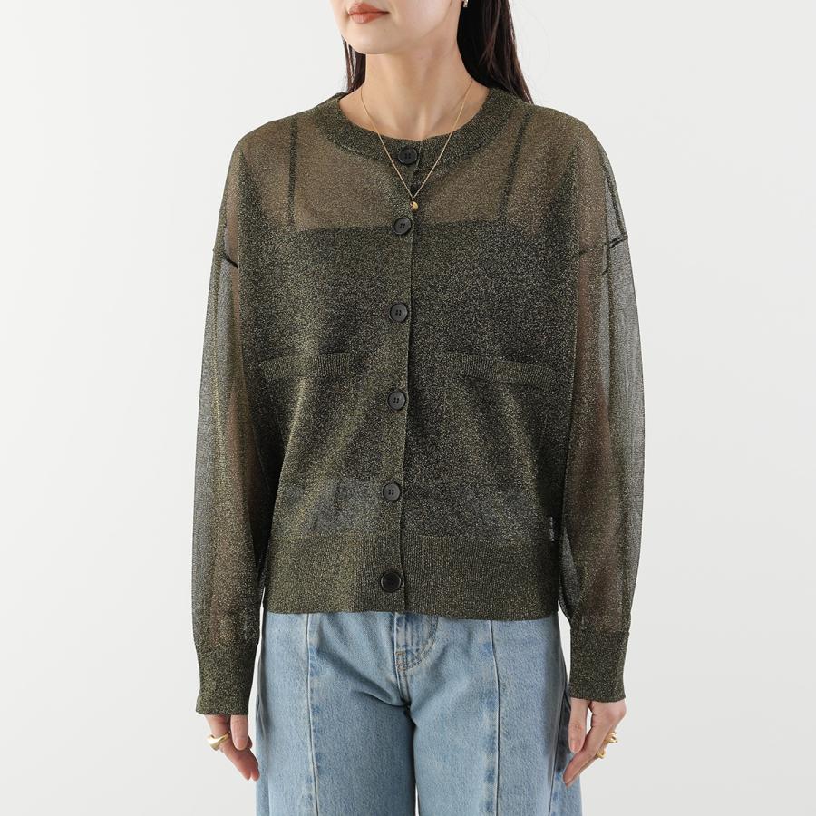 marmors（マルモア） カーディガン sheer lame crewneck cardigan