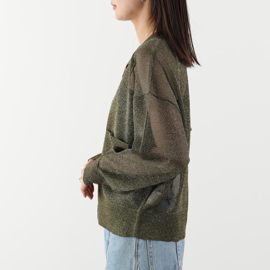 marmors（マルモア） カーディガン sheer lame crewneck cardigan