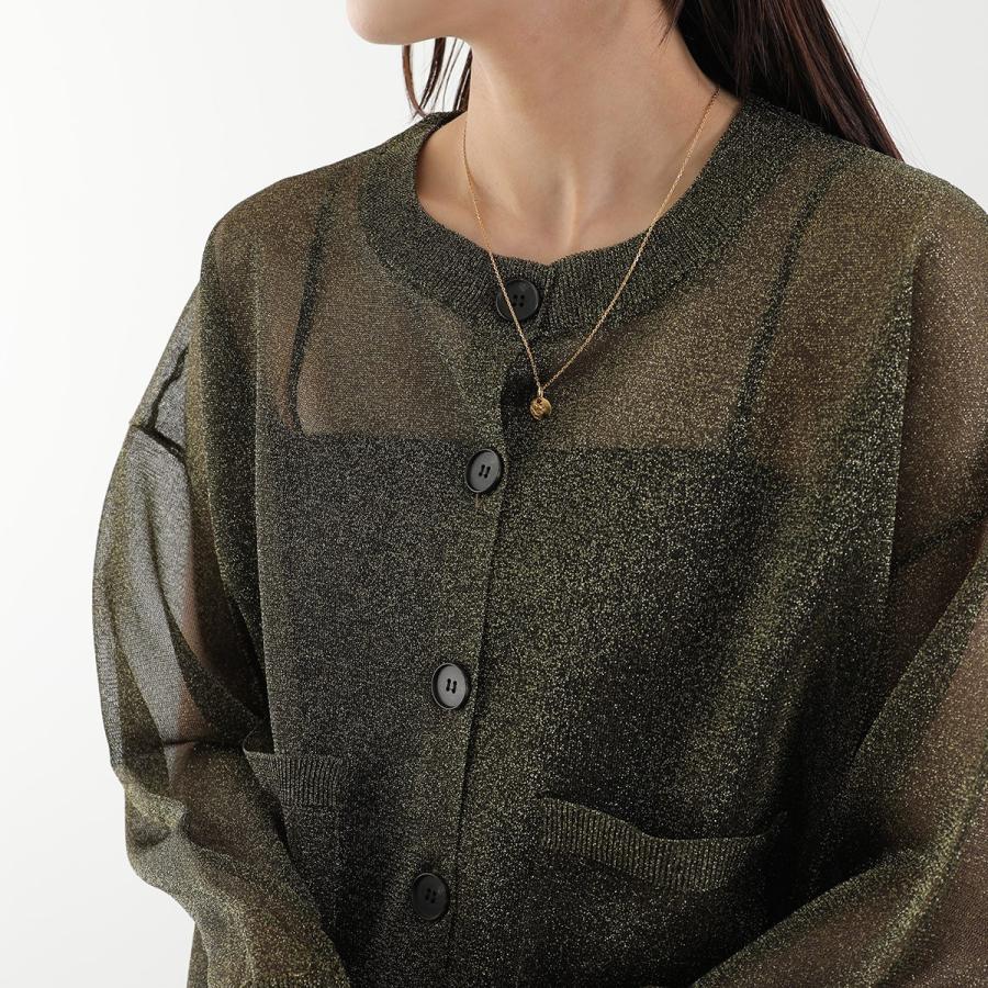 marmors（マルモア） カーディガン sheer lame crewneck cardigan