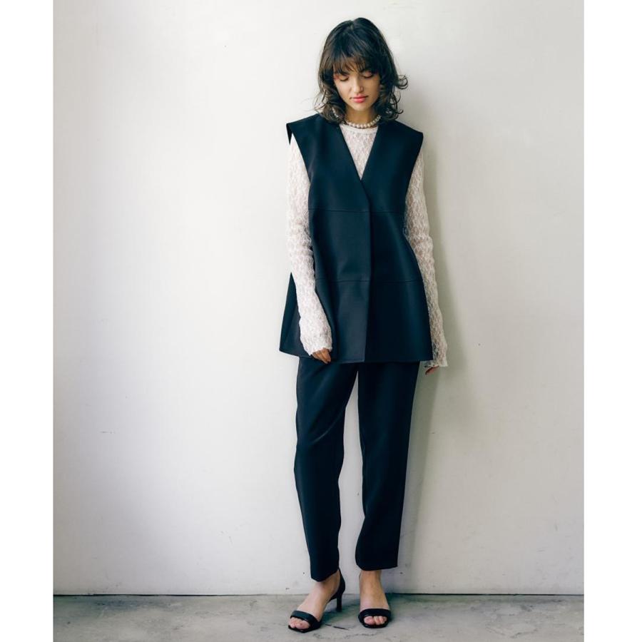 anana アナナ ブラウス a16-027 レディース 花柄 レース シアー ストレッチ カットソー 長袖の画像