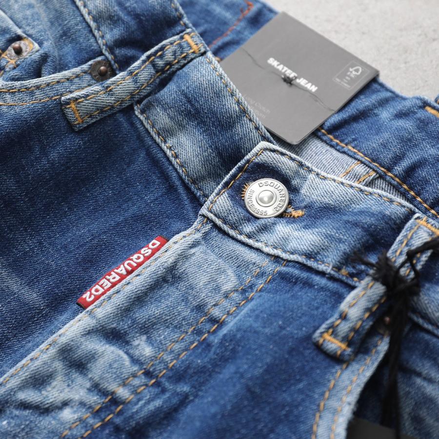 DSQUARED2 ディースクエアード ジーンズ SKATER JEAN スケーター S71LB1711 D30010 メンズ Gパン ジーパン ストレッチ ウォッシュ ダメージ加工 ペイントの画像