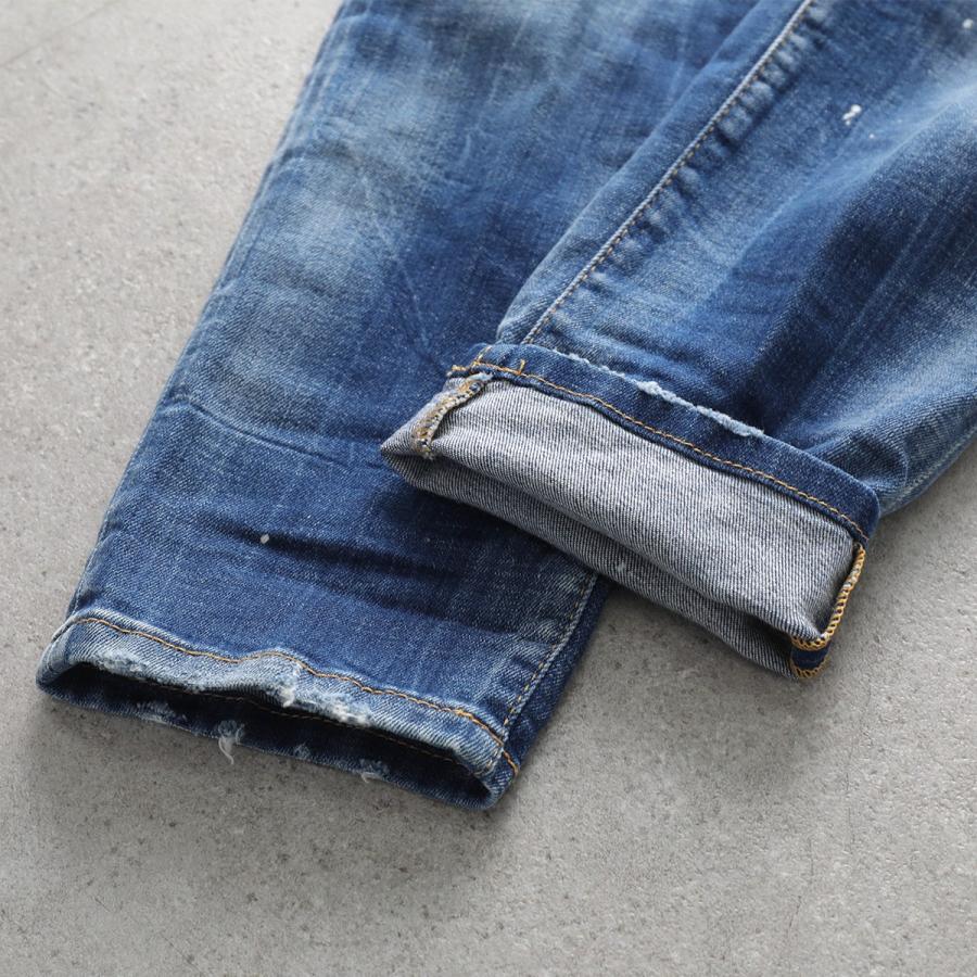 DSQUARED2 ディースクエアード ジーンズ SKATER JEAN スケーター S71LB1711 D30010 メンズ Gパン ジーパン ストレッチ ウォッシュ ダメージ加工 ペイントの画像