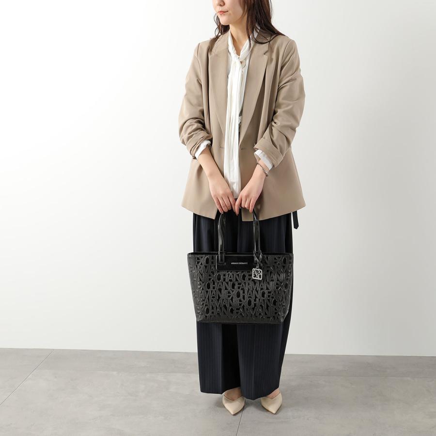 A/X ARMANI EXCHANGE アルマーニ エクスチェンジ トートバッグ XW001481 AF17290 レディース ミディアム エンボスロゴ 鞄 UC001/BLACKの画像