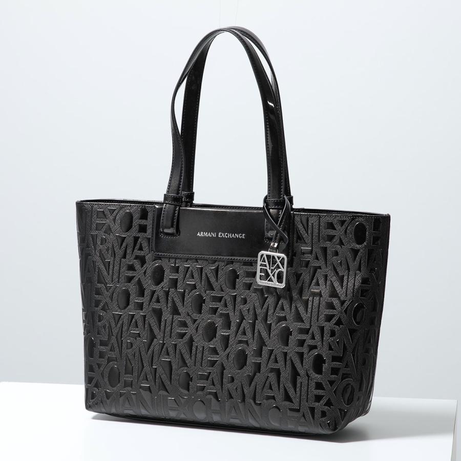 A/X ARMANI EXCHANGE アルマーニ エクスチェンジ トートバッグ XW001481 AF17290 レディース ミディアム エンボスロゴ 鞄 UC001/BLACKの画像