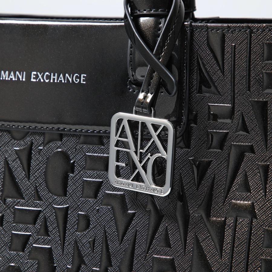 A/X ARMANI EXCHANGE アルマーニ エクスチェンジ トートバッグ XW001481 AF17290 レディース ミディアム エンボスロゴ 鞄 UC001/BLACKの画像