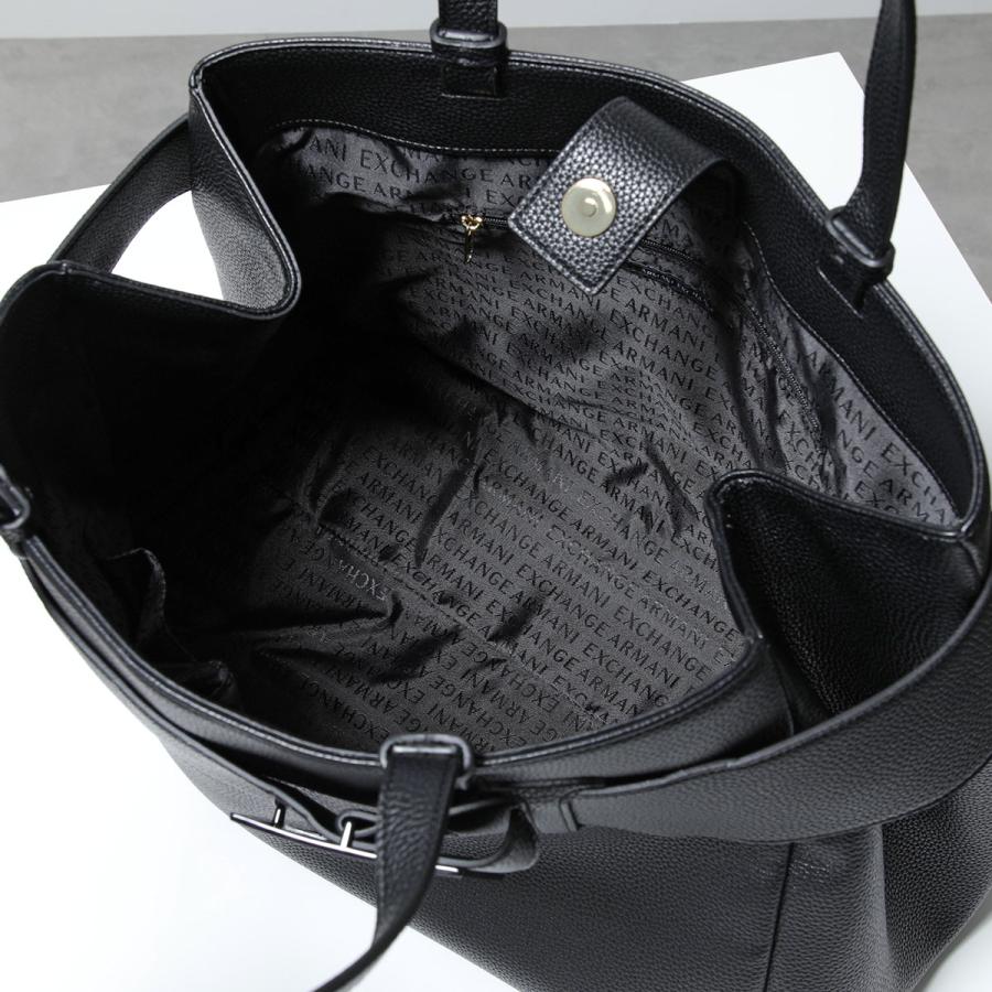 A/X ARMANI EXCHANGE アルマーニ エクスチェンジ トートバッグ XW000284 AF11902 レディース エコレザー ミディアム BOXロゴバックル 鞄 UC001/BLACKの画像