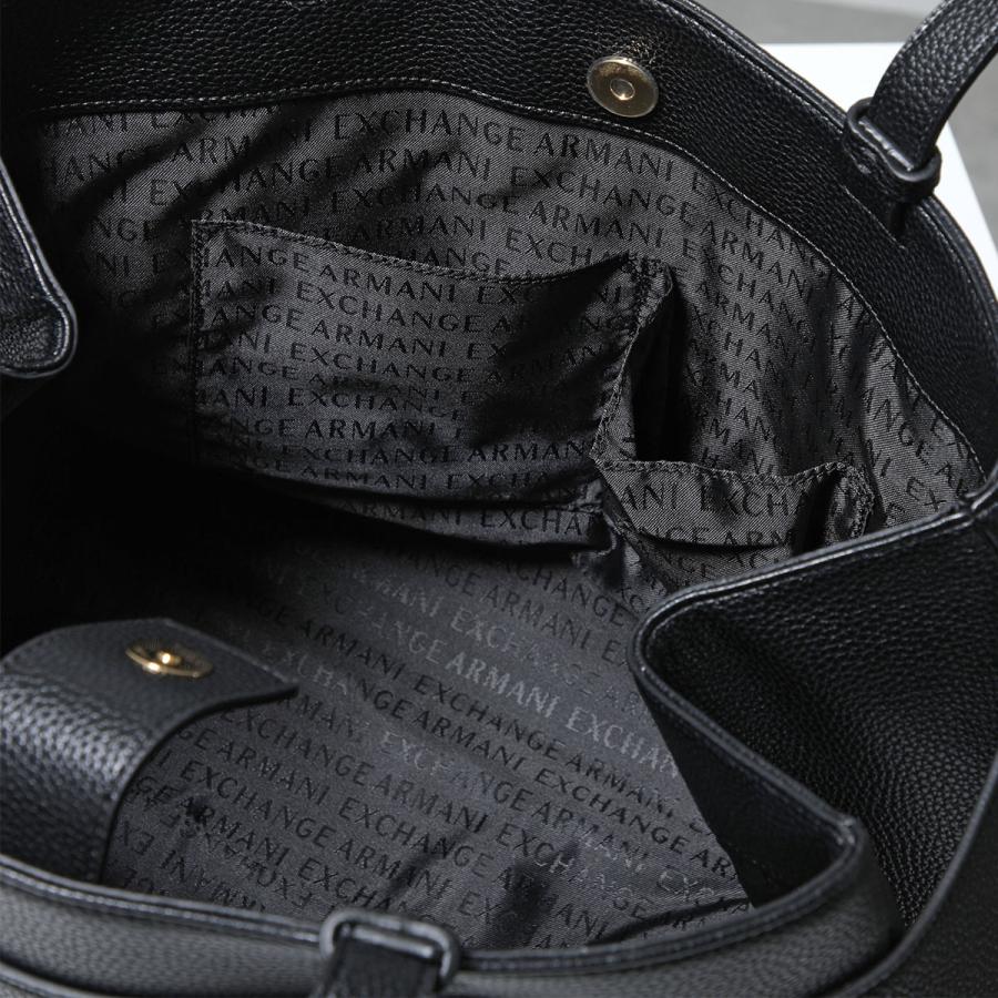 A/X ARMANI EXCHANGE アルマーニ エクスチェンジ トートバッグ XW000284 AF11902 レディース エコレザー ミディアム BOXロゴバックル 鞄 UC001/BLACKの画像