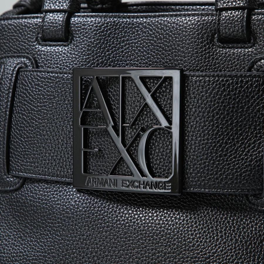 A/X ARMANI EXCHANGE アルマーニ エクスチェンジ ハンドバッグ XW000285 AF11902 レディース エコレザー ショルダーバッグ BOXロゴバックル 鞄 UC001/BLACKの画像