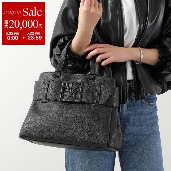 A/X ARMANI EXCHANGE アルマーニ エクスチェンジ ハンドバッグ XW000285 AF11902 レディース エコレザー ショルダーバッグ BOXロゴバックル 鞄 UC001/BLACKの画像