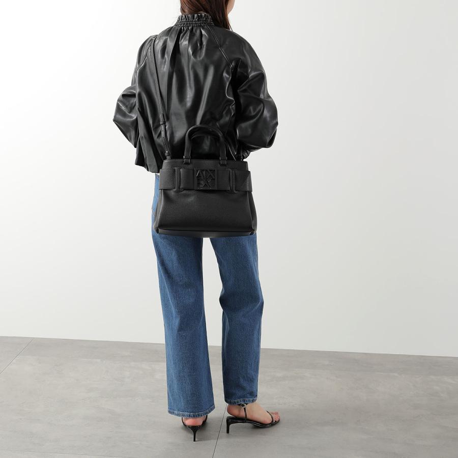 A/X ARMANI EXCHANGE アルマーニ エクスチェンジ ハンドバッグ XW000285 AF11902 レディース エコレザー ショルダーバッグ BOXロゴバックル 鞄 UC001/BLACKの画像