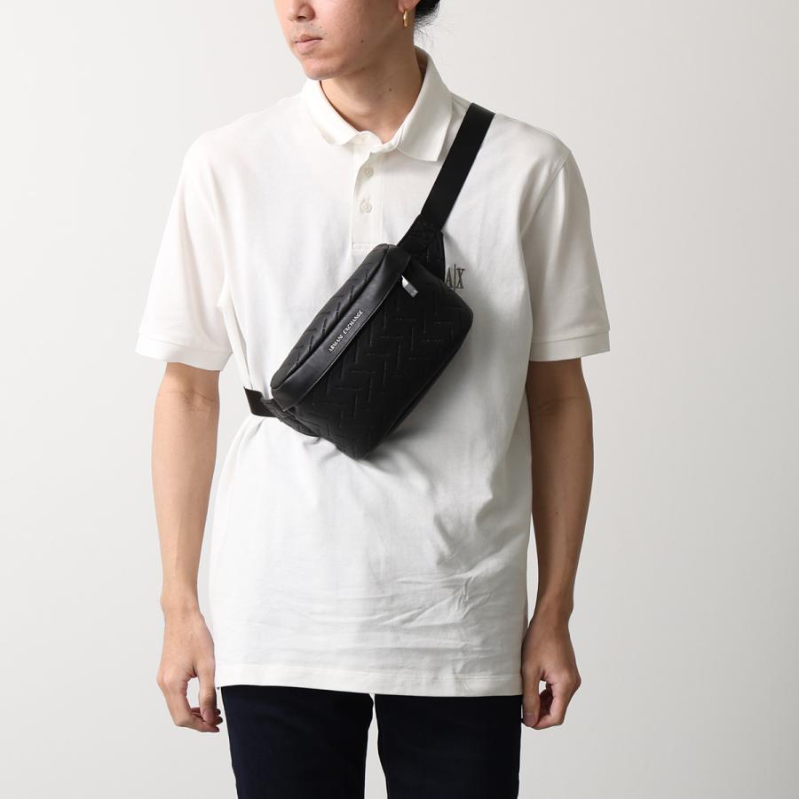 A/X ARMANI EXCHANGE アルマーニ エクスチェンジ ボディバッグ XM002533 AF22652 メンズ ウエストポーチ ロゴ 鞄 UC001/BLACK XM002533AF22652UC001の画像