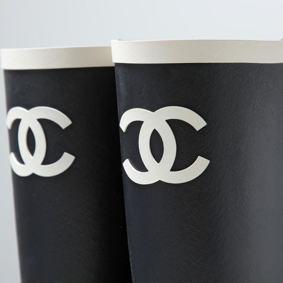 d*7様 CHANEL ブラック パテントレザーCCロゴロングブーツ36(23- CHANEL（シャネル） レインブーツ G39620 B23123 レディース ロング