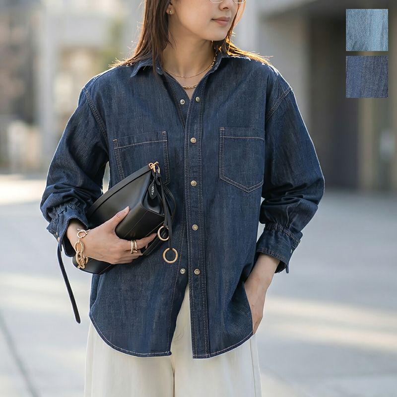 LE MELANGE デニムシャツ 長袖 Le Melange（ル・メランジュ） デニムシャツ 8443202 レディース 5.5