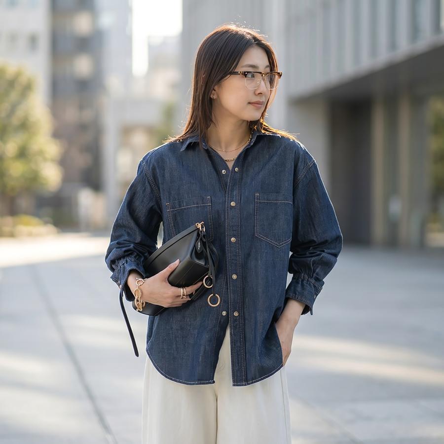 LE MELANGE デニムシャツ 長袖 Le Melange（ル・メランジュ） デニムシャツ 8443202 レディース 5.5