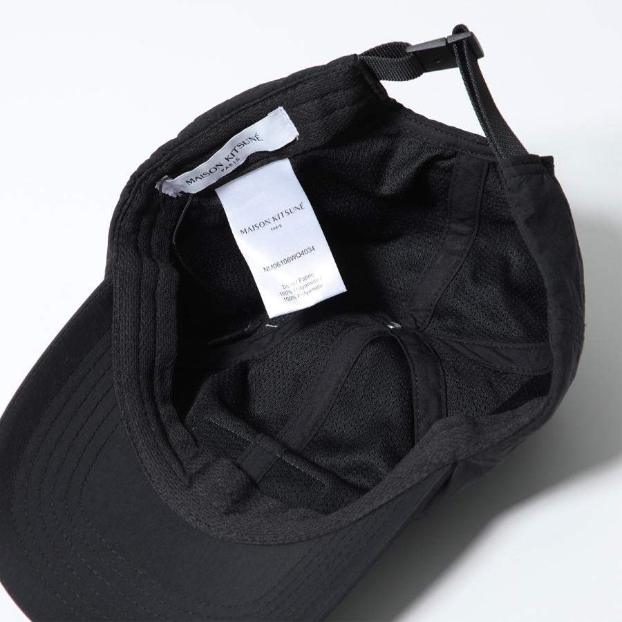 黒 ナイロン ベースボールキャップ 収納袋付き MAISON KITSUNE（メゾン キツネ） ベースボールキャップ FLASH FOX 6P