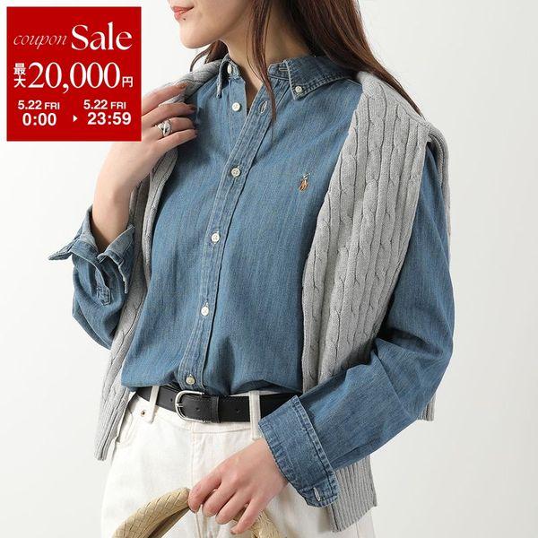 Polo Ralph Lauren KIDS ポロラルフローレン キッズ デニムシャツ 323713843 レディース ガールズ コットン 長袖 ボタンダウン ポニー刺? 001/BLUEの画像