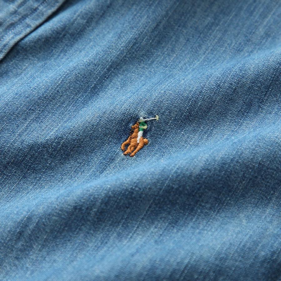 Polo Ralph Lauren KIDS ポロラルフローレン キッズ デニムシャツ 323713843 レディース ガールズ コットン 長袖 ボタンダウン ポニー刺? 001/BLUEの画像