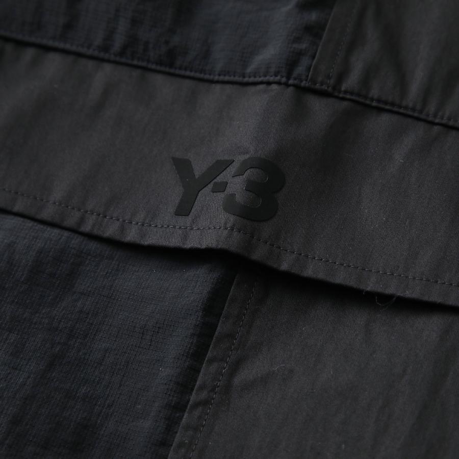 Y-3 ワイスリー パンツ CROPPED STRAIGHT LEG PANTS クロップド ストレート レッグ パンツ KH3188 メンズ ワイドシルエット コットンツイル BLACKの画像