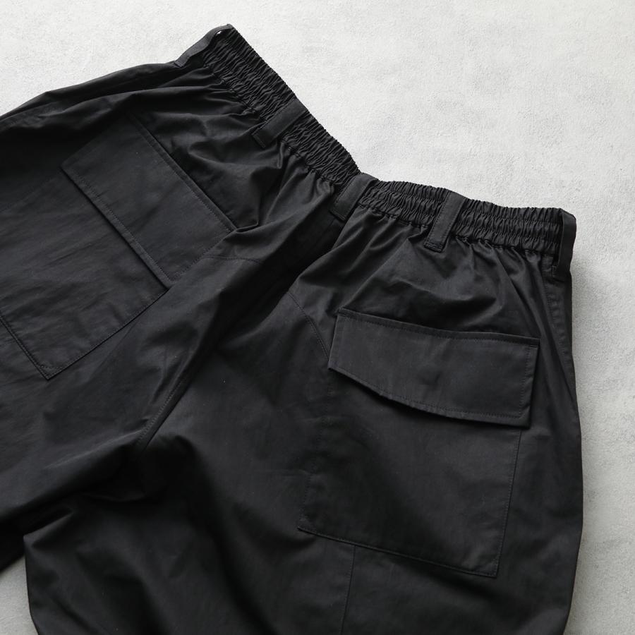 Y-3 ワイスリー パンツ CROPPED STRAIGHT LEG PANTS クロップド ストレート レッグ パンツ KH3188 メンズ ワイドシルエット コットンツイル BLACKの画像