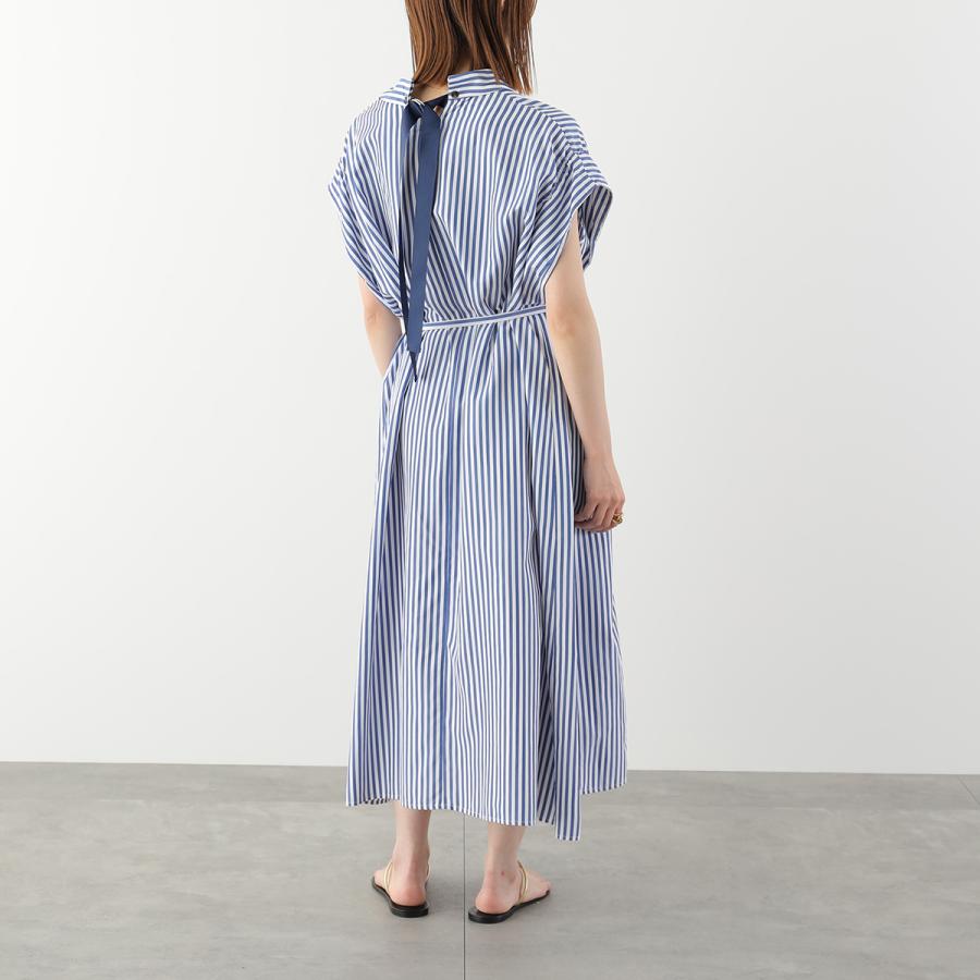 HERENCIA（ヘレンチア） ワンピース Back-Ribbon Striped Shirt Dress