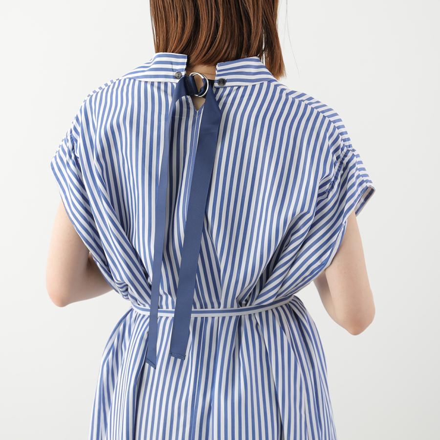 HERENCIA（ヘレンチア） ワンピース Back-Ribbon Striped Shirt Dress