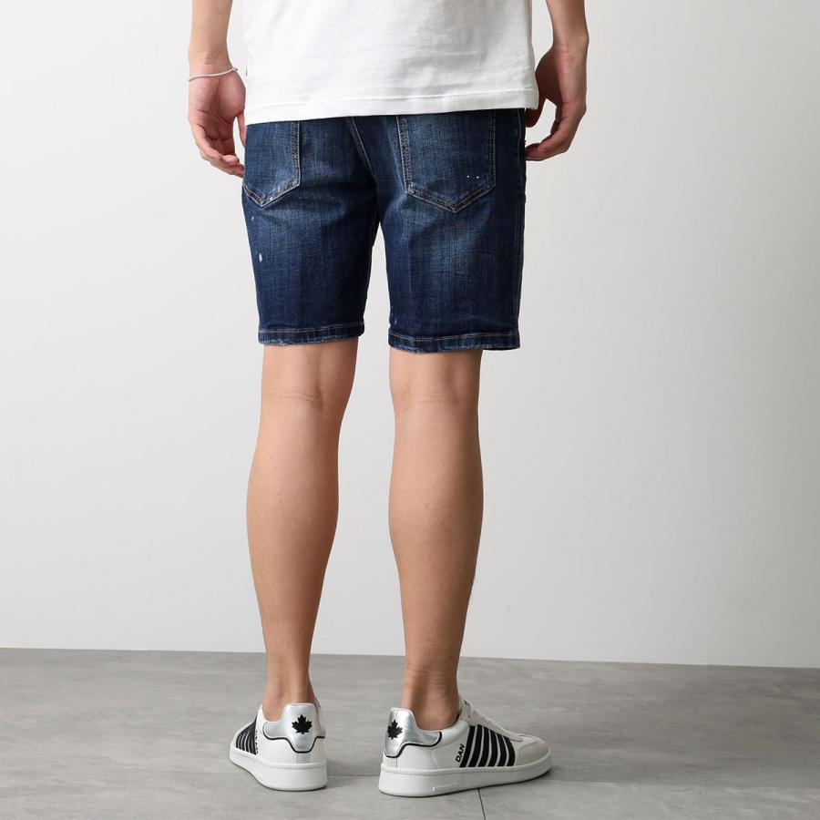 A5762 新品タグ付き ディースクエアード ショートパンツ 綿 紺 赤 S DSQUARED2（ディースクエアード） ショートパンツ Marine Short マリン