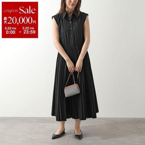 N°21 ヌメロヴェントゥーノ ワンピース H031 0157 レディース 襟付き ノースリーブ プリーツ ロング ミモレ丈 ロゴ 9000の画像