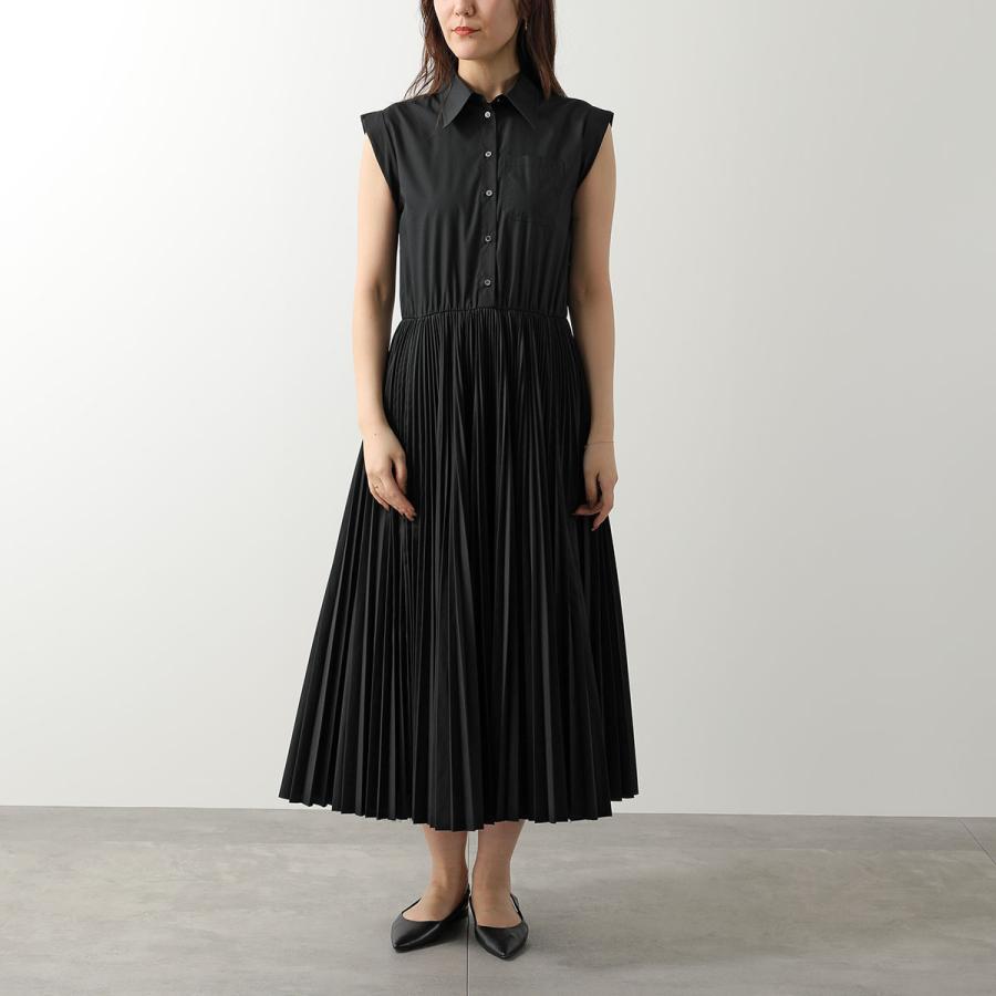 N°21 ヌメロヴェントゥーノ ワンピース H031 0157 レディース 襟付き ノースリーブ プリーツ ロング ミモレ丈 ロゴ 9000の画像