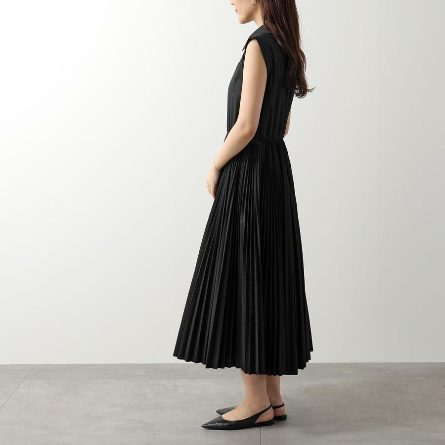 N°21 ヌメロヴェントゥーノ ワンピース H031 0157 レディース 襟付き ノースリーブ プリーツ ロング ミモレ丈 ロゴ 9000の画像