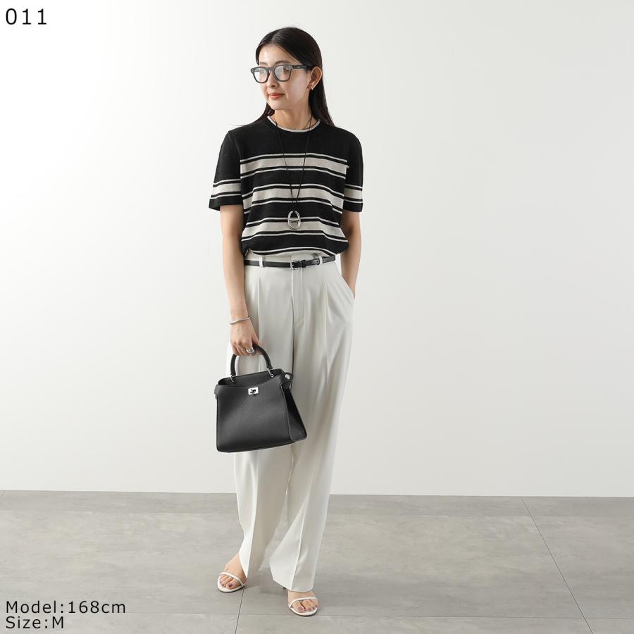 S MAX MARA エス マックスマーラ 半袖 ニット NORDICA ノルディカ レディース ロゴ ボーダー リネン セーター クルーネックの画像